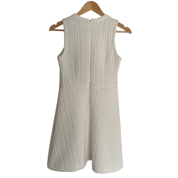 Loft Ivory Quilted Textured Sleeveless Dress 2 - Picture 3 of 4
